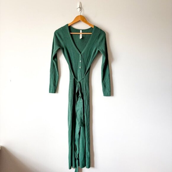 Aritzia The Group by Babaton Henley Sweater Midi Dress Green Size Medium - Picture 4 of 9